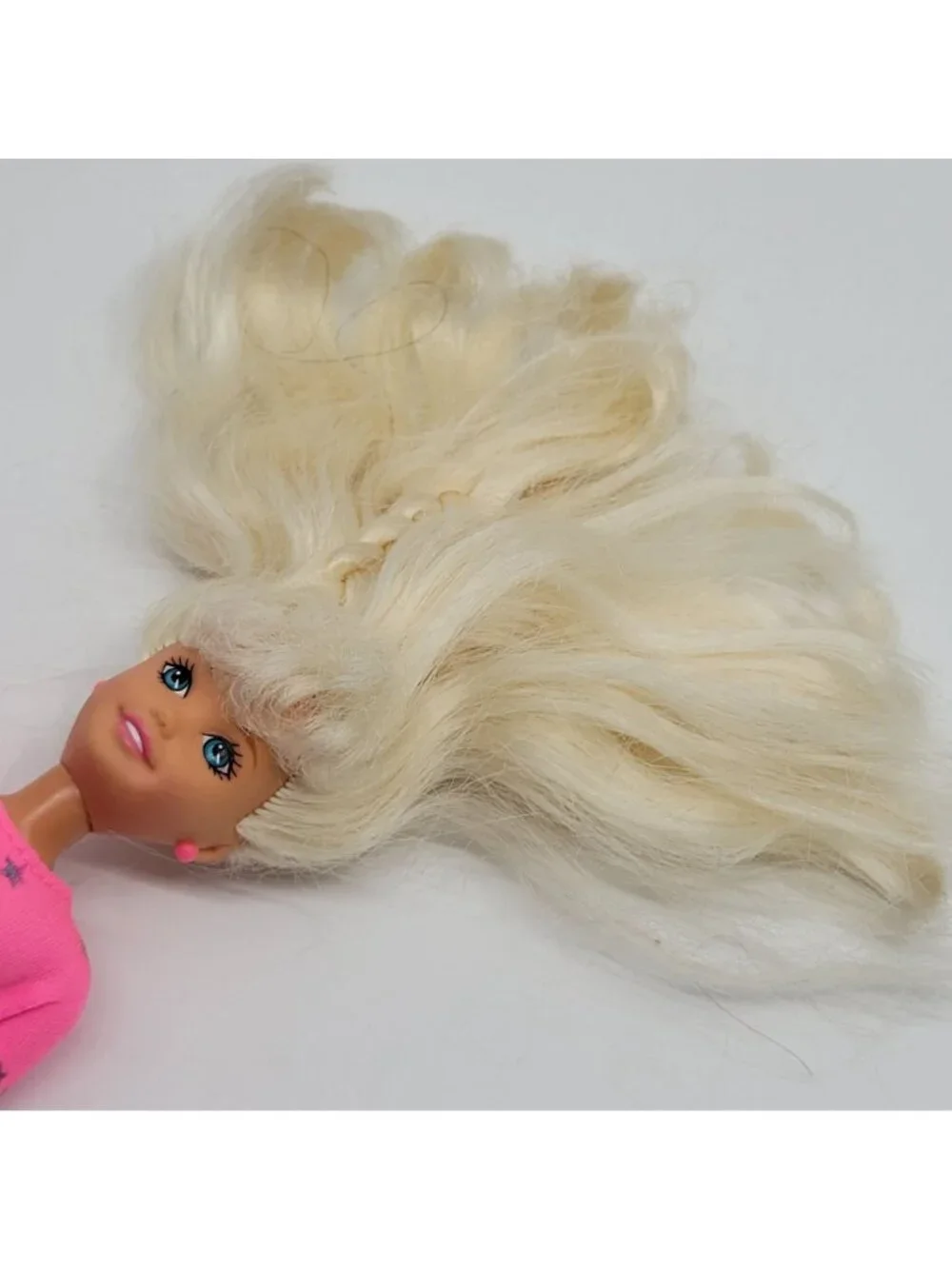 Vintage 1995 Barbie Gymnast Stacie Doll w/ Pink & Silver Stars Leotard